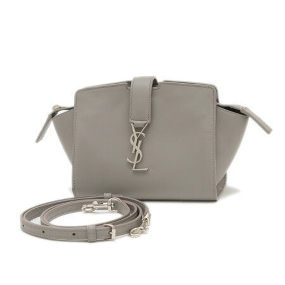 Saint Laurent Paris Toy Cabas Shoulder Bag Gray Leather - Picture 1 of 7